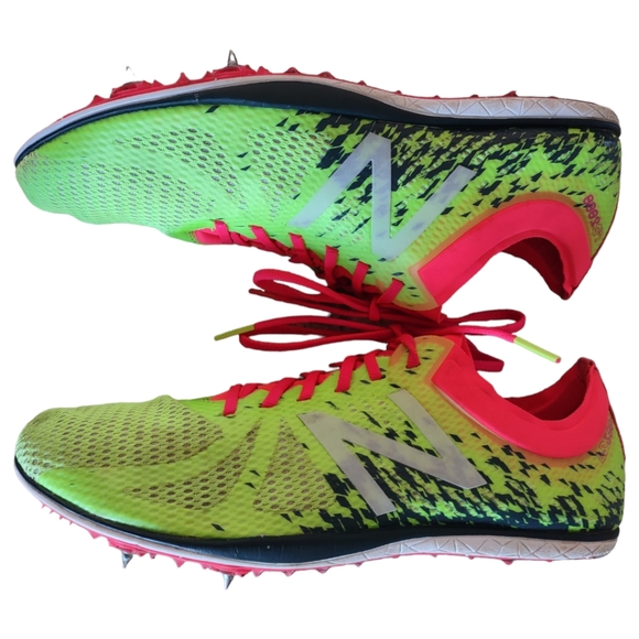 New Balance LD5000v4 Long Distance Women's Running Spikes Neon Yellow Pink Sz 10 - Picture 7 of 16